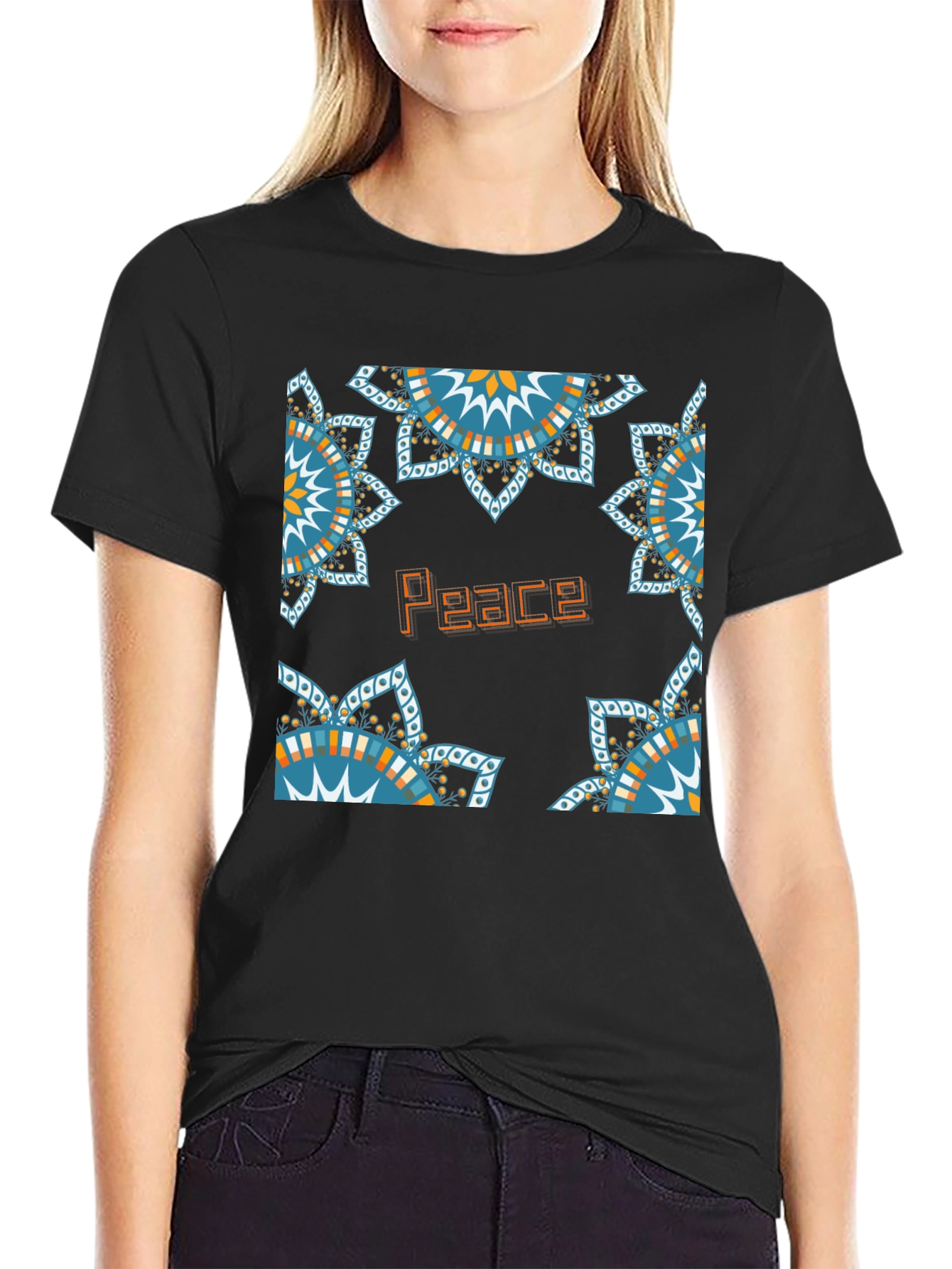 Peace Mandala T-Shirt - Geometric Design