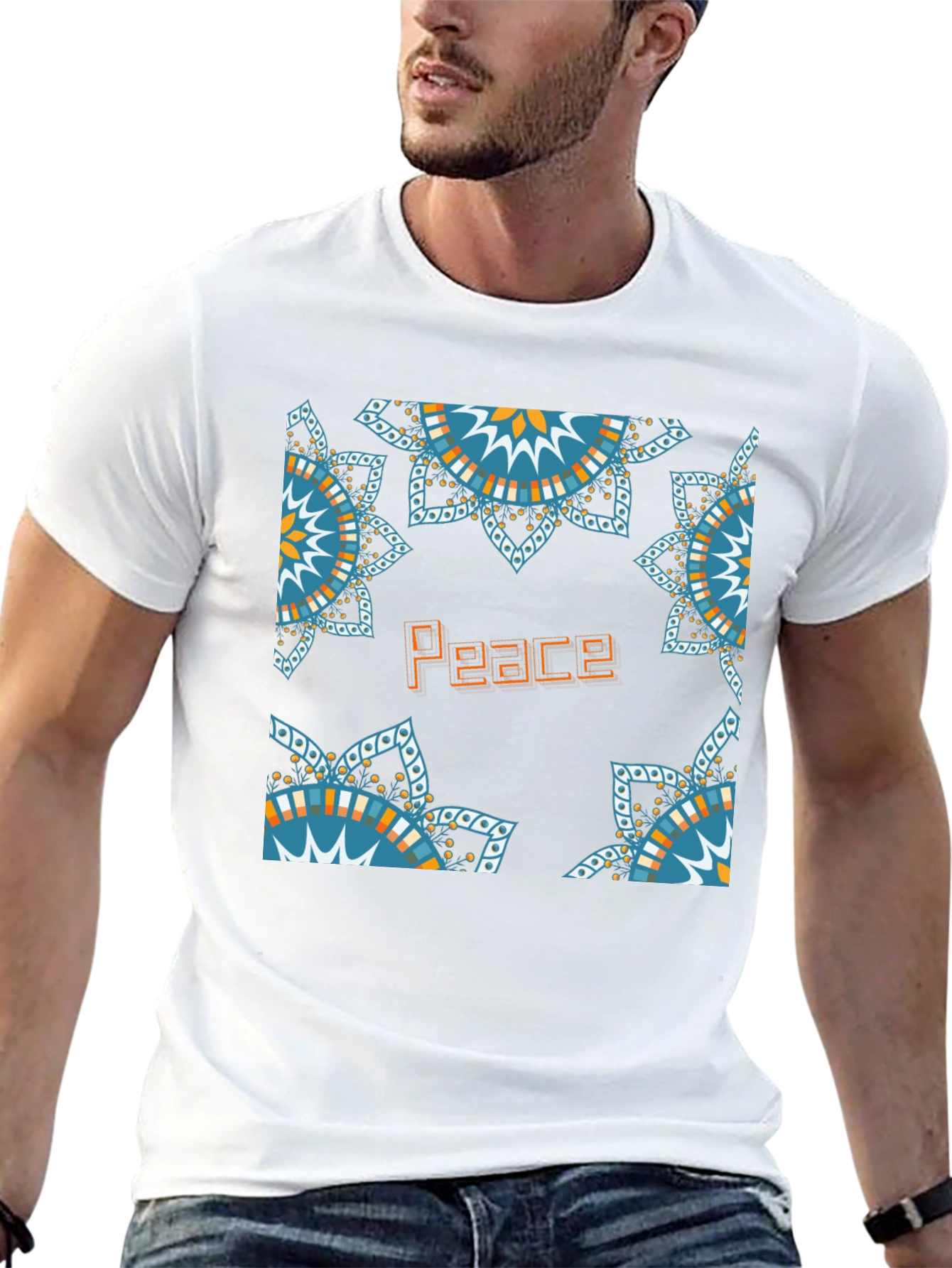 Peace Mandala T-Shirt - Geometric Design