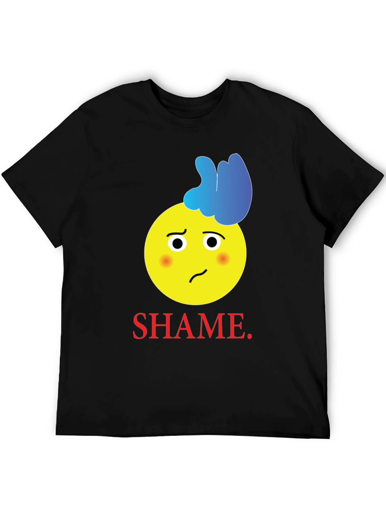 Shame Emoji Graphic Tee - Black Cotton T-Shirt