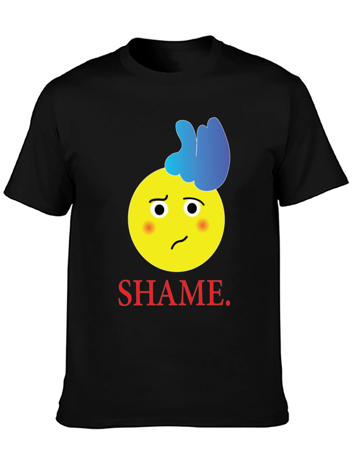 Shame Emoji Graphic Tee - Black Cotton T-Shirt