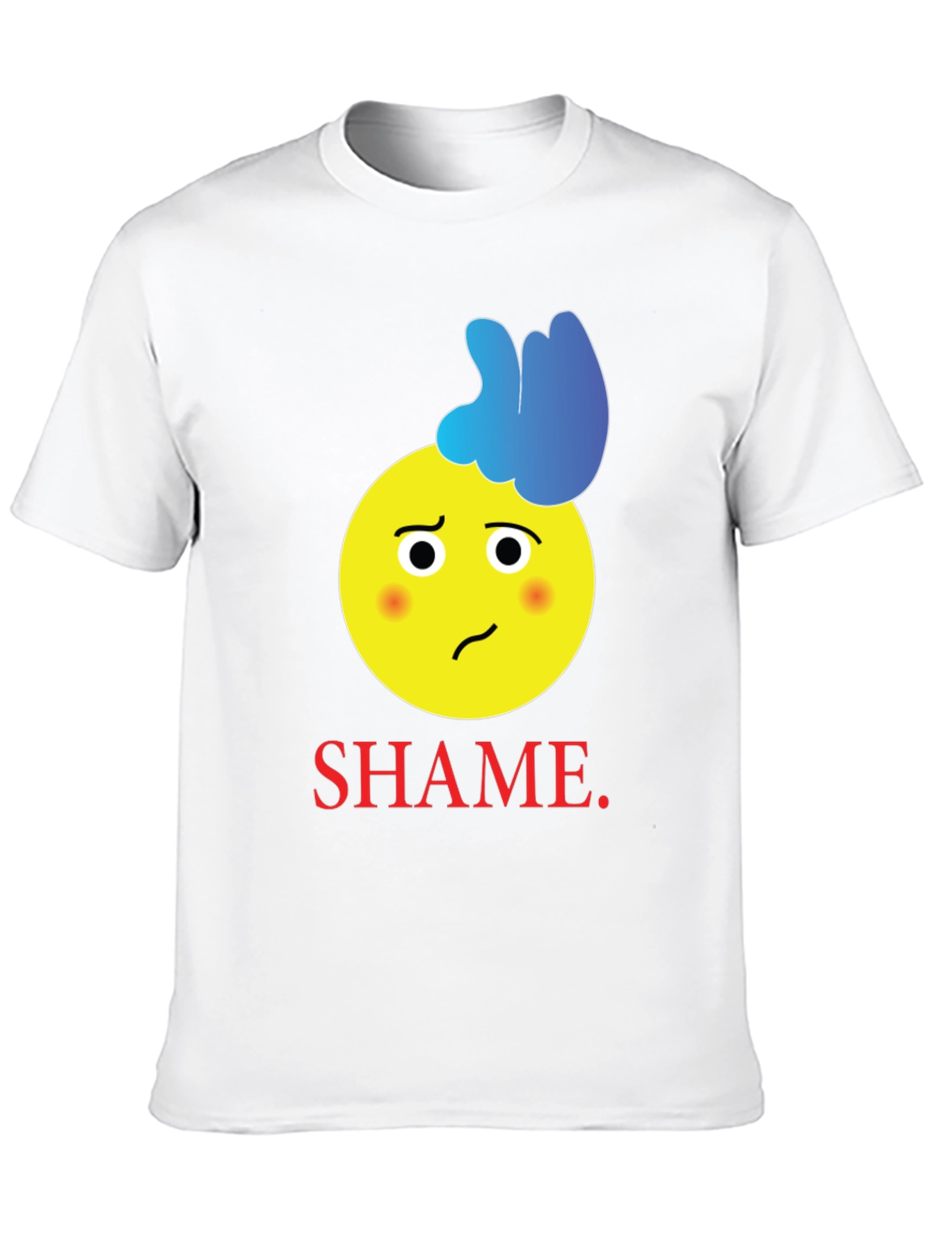 Shame Emoji Graphic Tee - Black Cotton T-Shirt