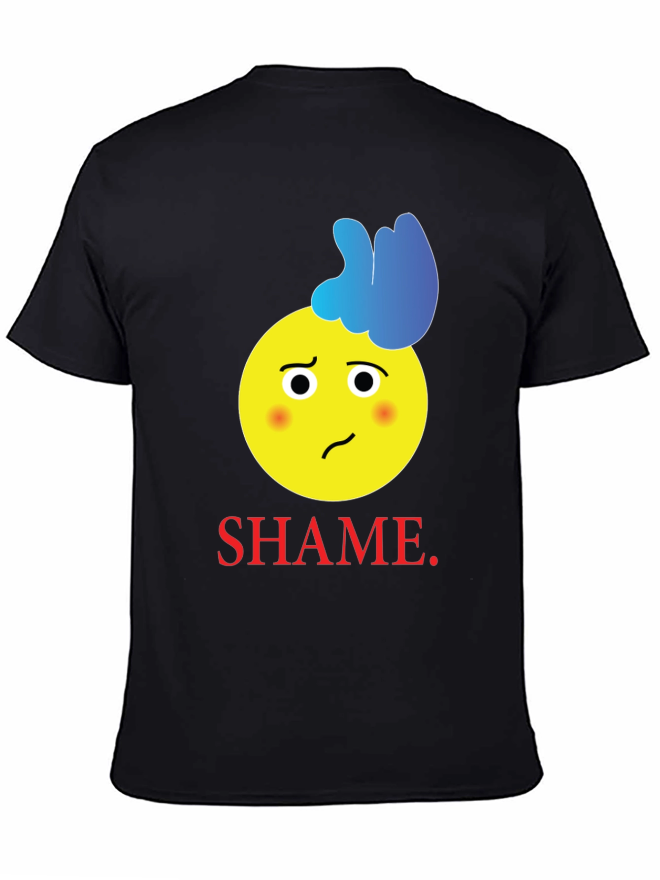 Shame Emoji Graphic Tee - Black Cotton T-Shirt