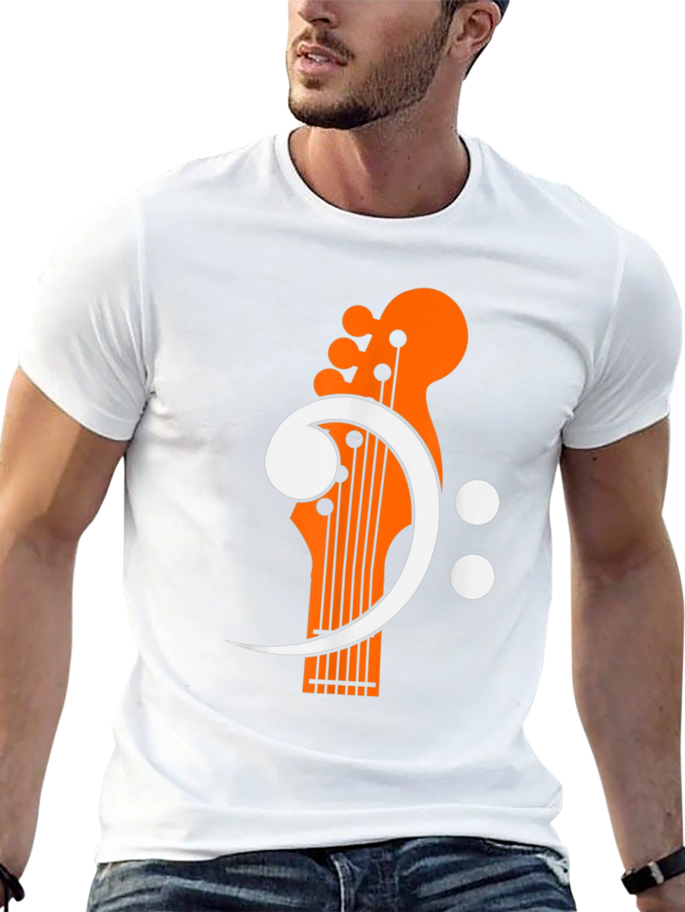 Bass Guitar Clef Graphic T-Shirt - Music Lover Tee