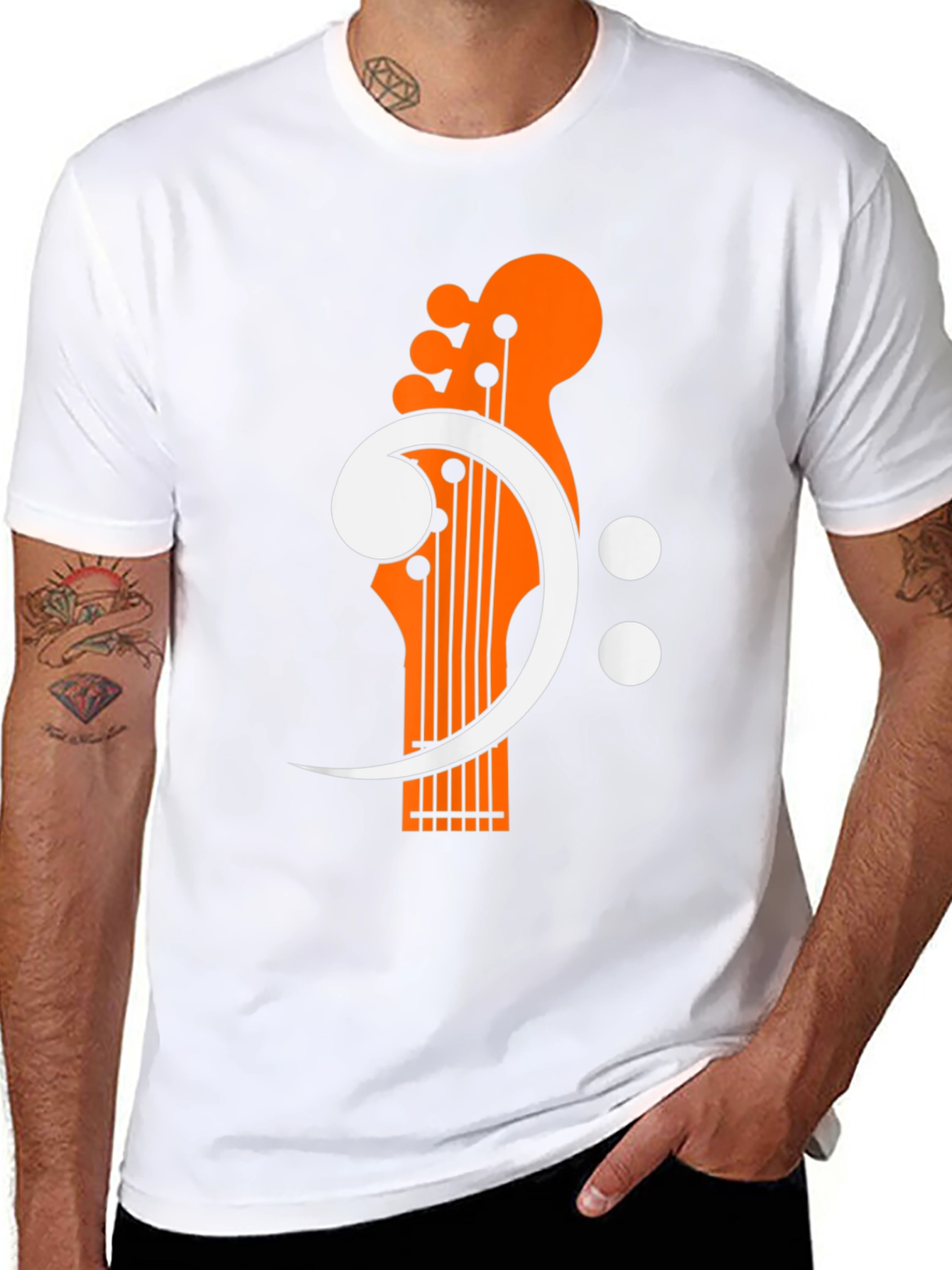 Bass Guitar Clef Graphic T-Shirt - Music Lover Tee
