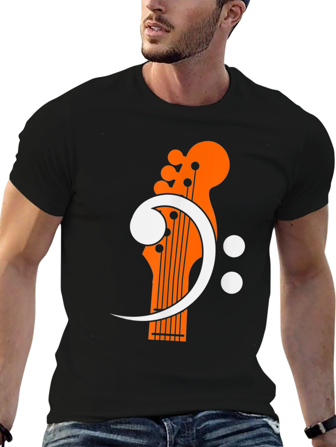 Bass Guitar Clef Graphic T-Shirt - Music Lover Tee