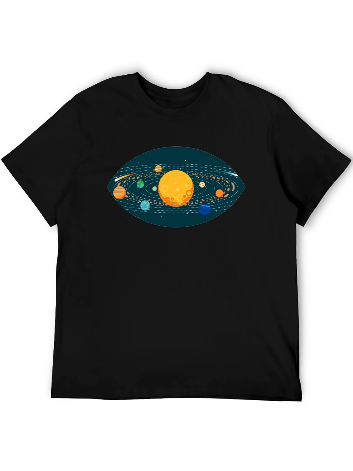 Solar System Graphic T-Shirt - Black