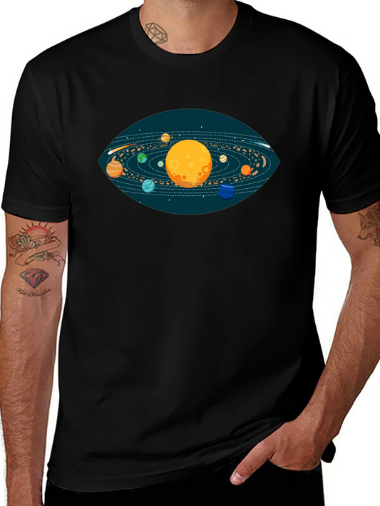 Solar System Graphic T-Shirt - Black