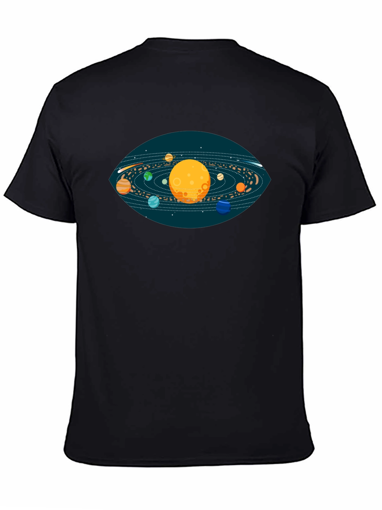 Solar System Graphic T-Shirt - Black
