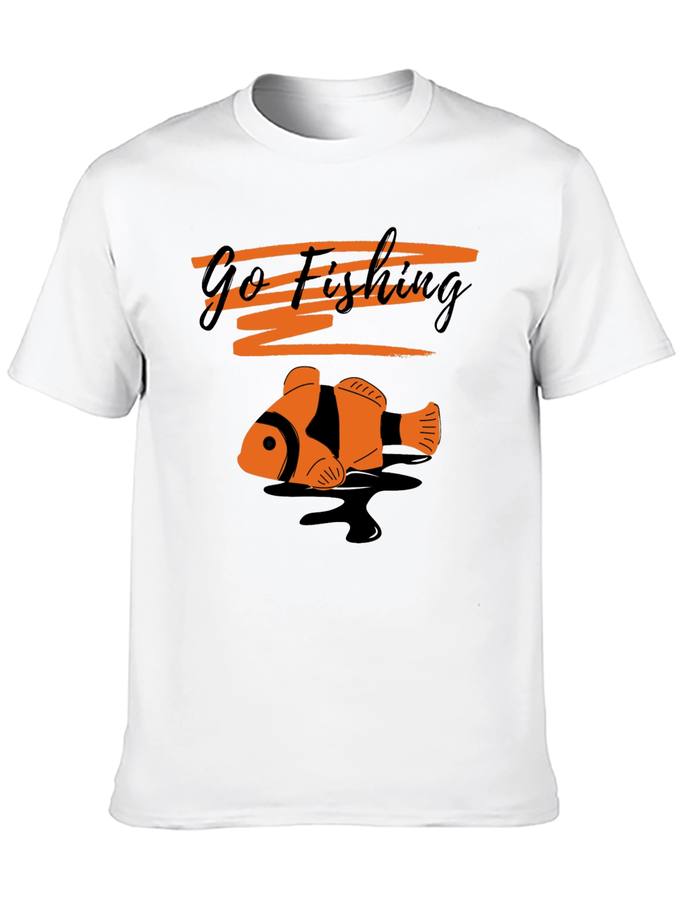 Go Fishing Clownfish Graphic Tee - Black