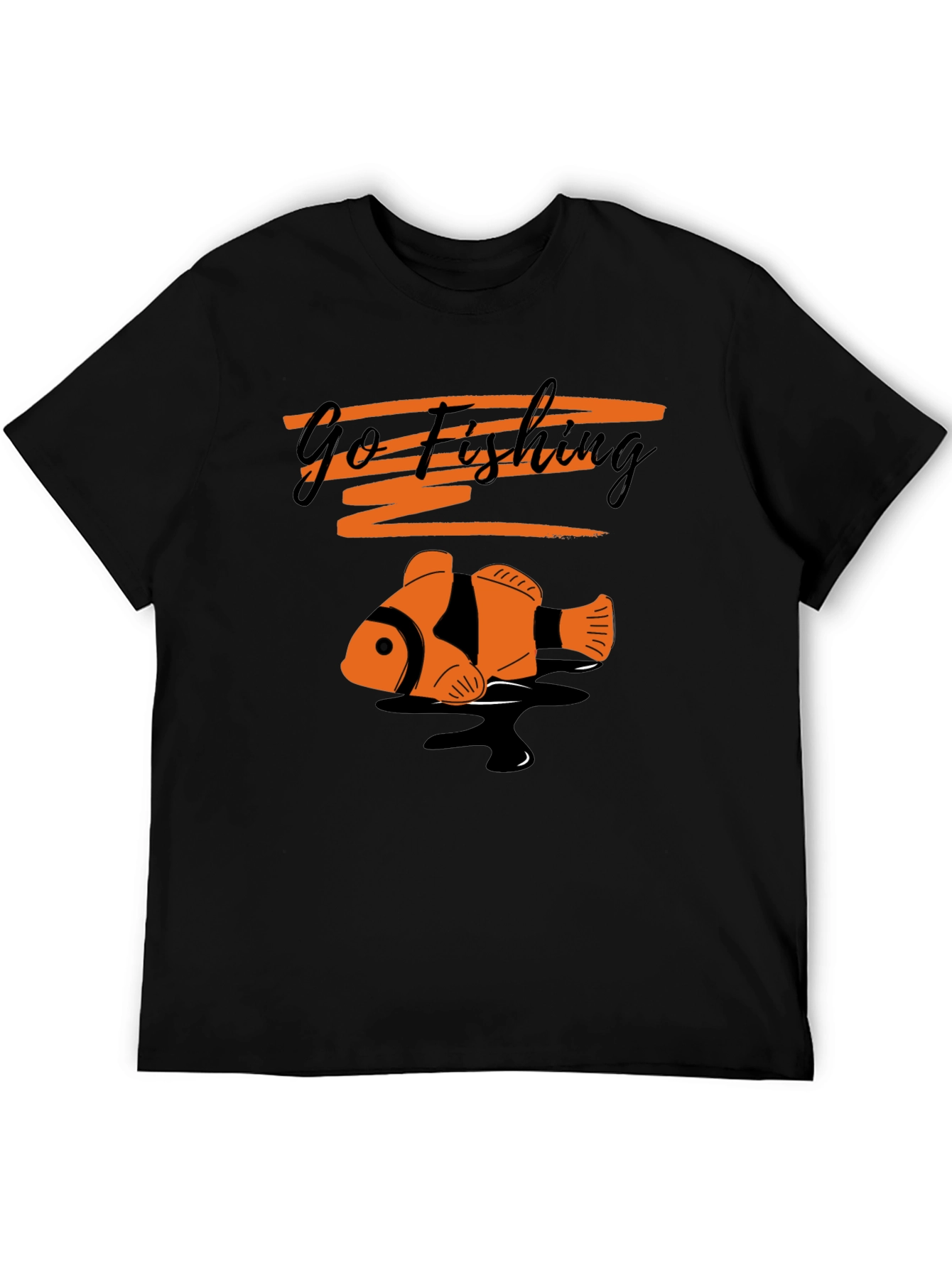 Go Fishing Clownfish Graphic Tee - Black