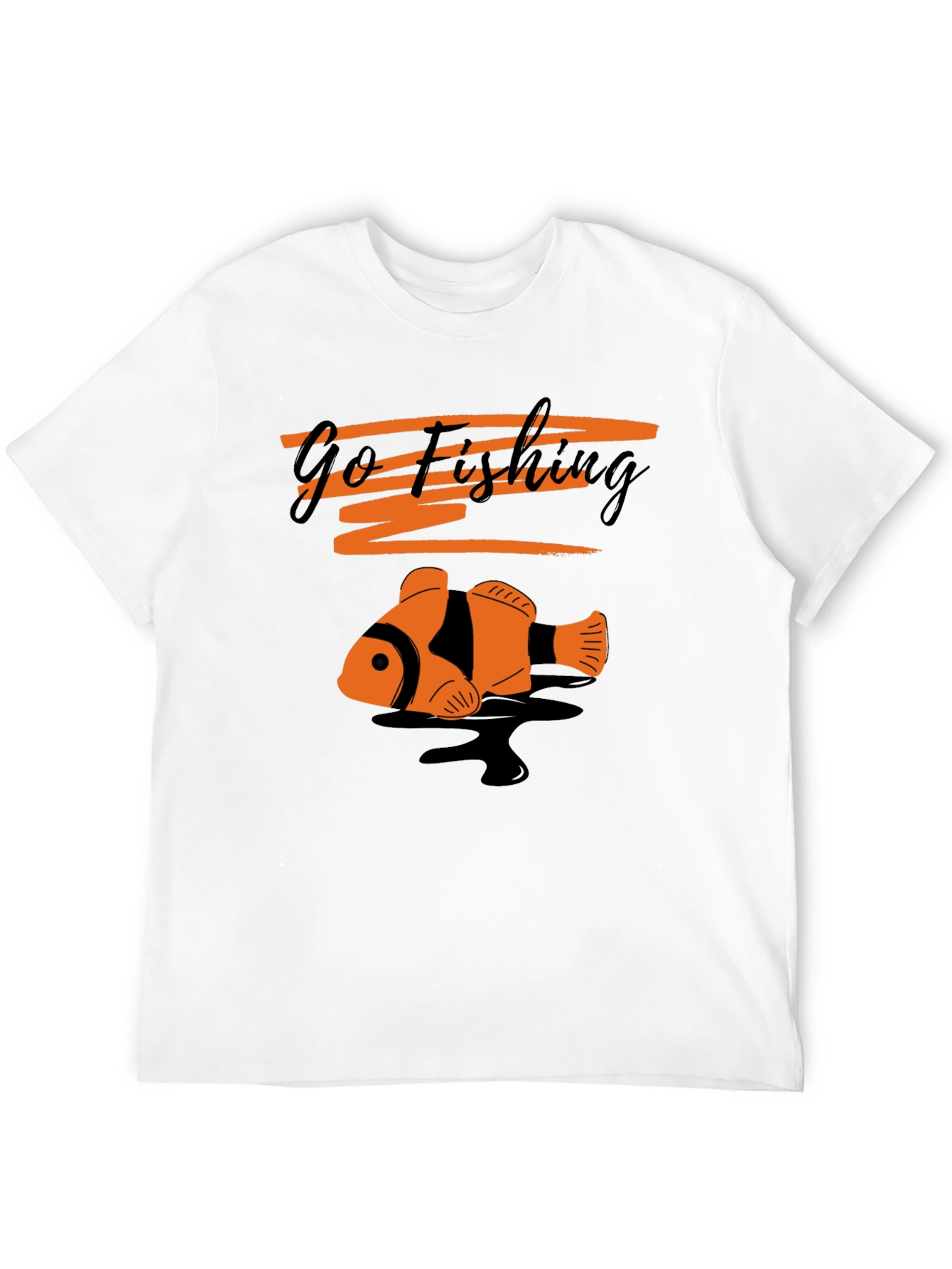 Go Fishing Clownfish Graphic Tee - Black