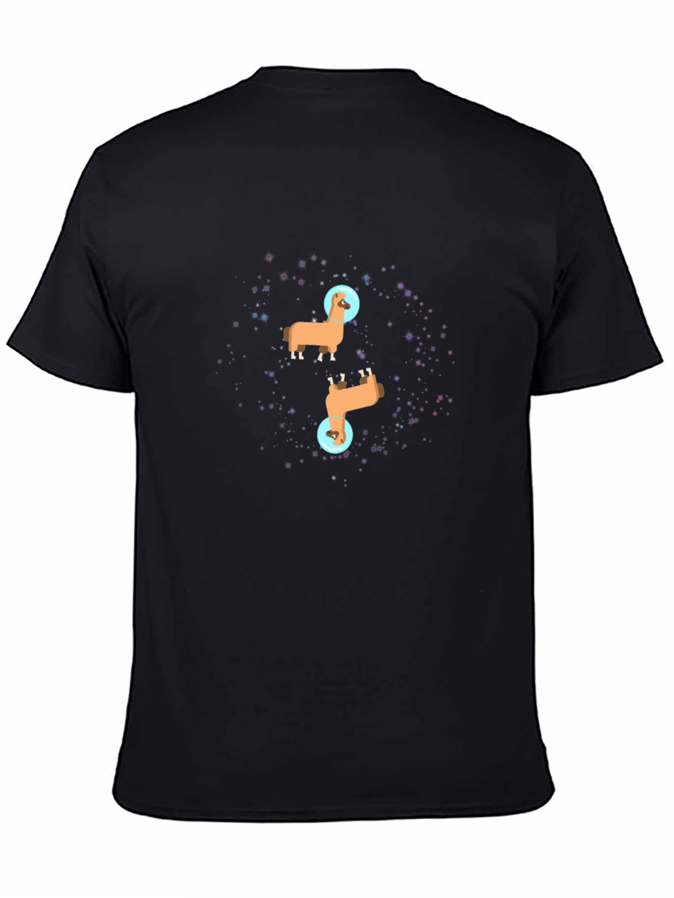 Llama Astronaut Graphic Tee - Black Cotton T-Shirt