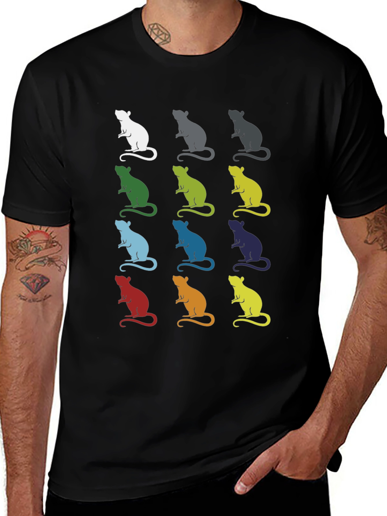 Rat Art Graphic Tee - Black