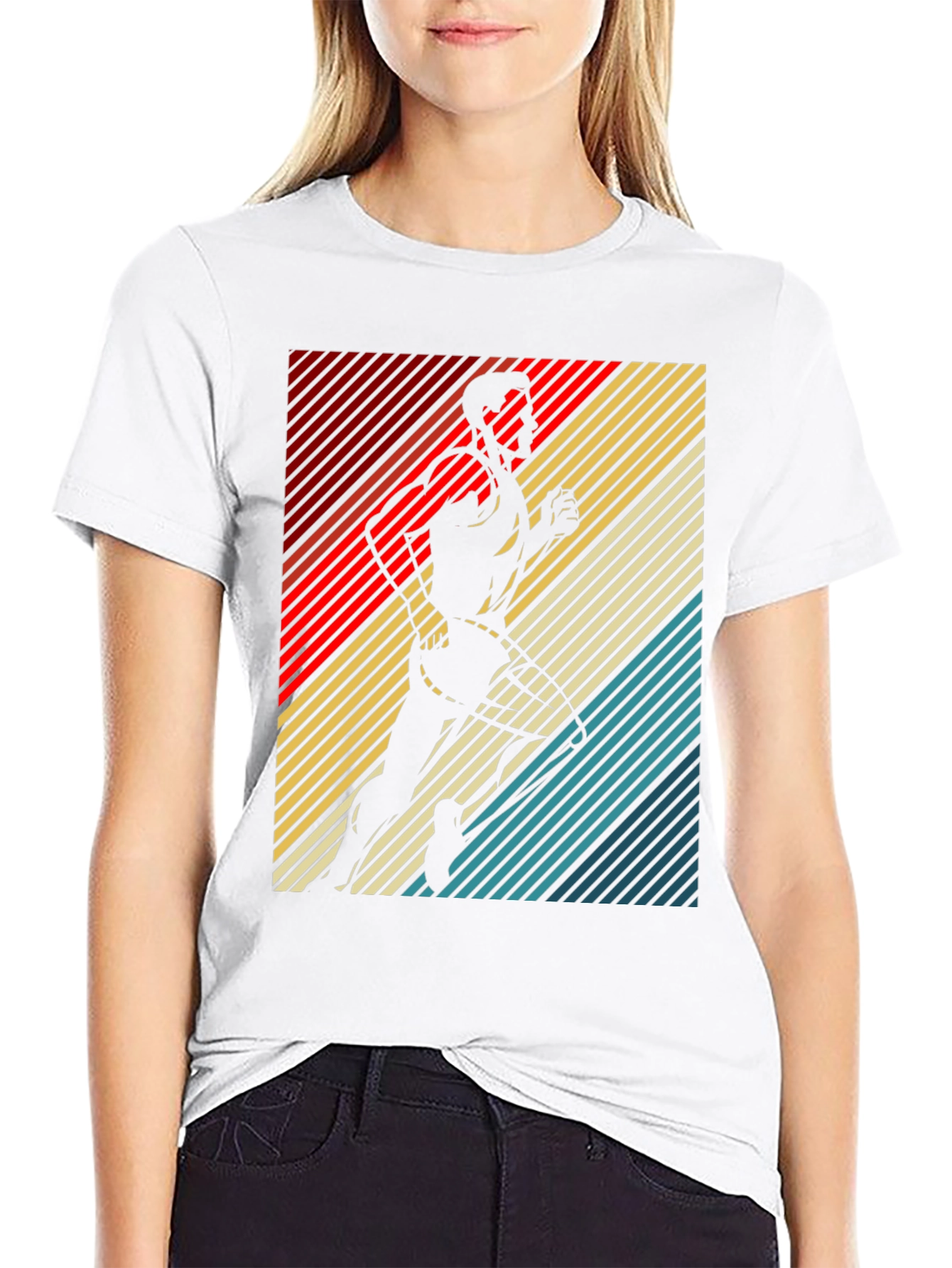 Retro Runner Graphic Tee - Black Cotton T-Shirt