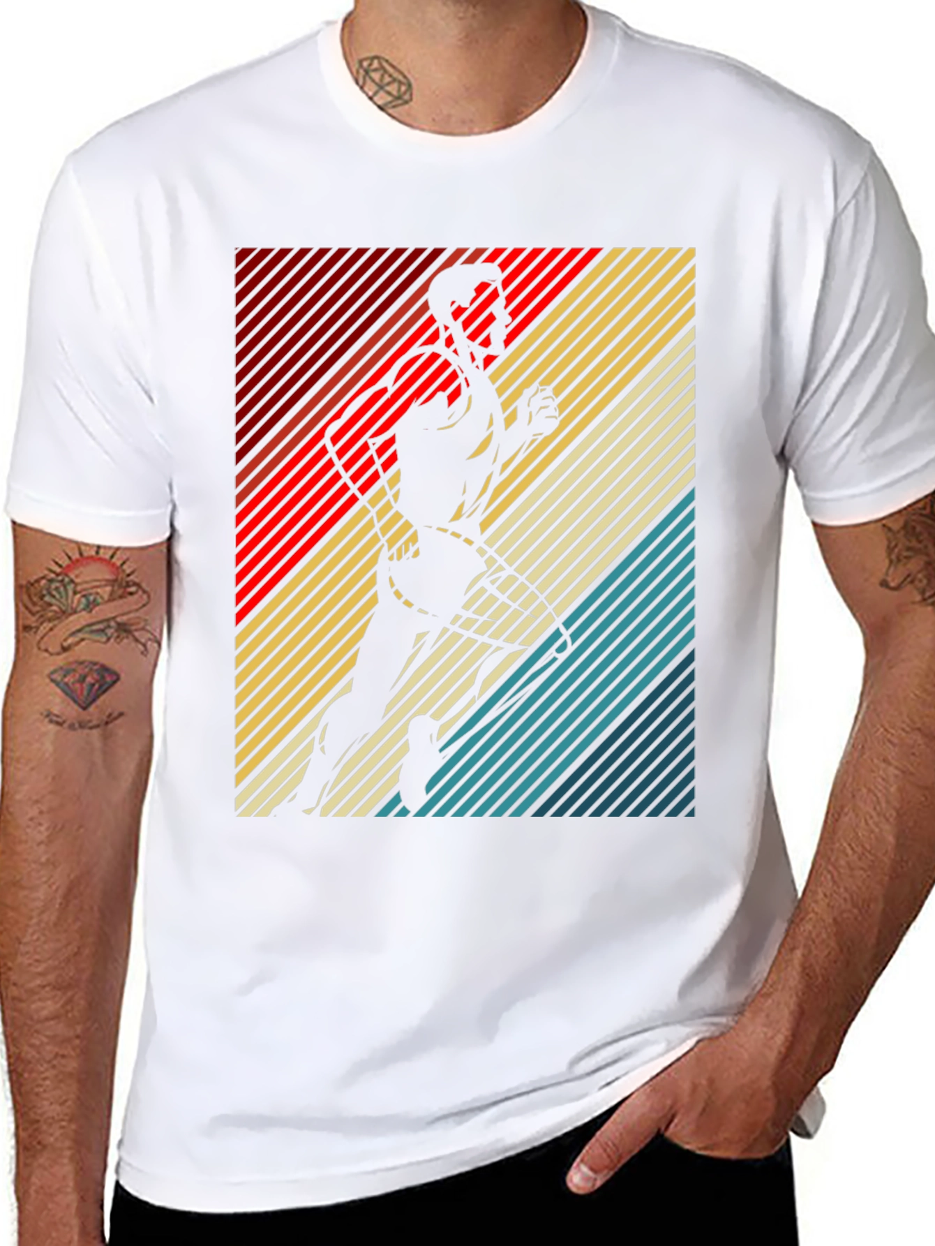 Retro Runner Graphic Tee - Black Cotton T-Shirt