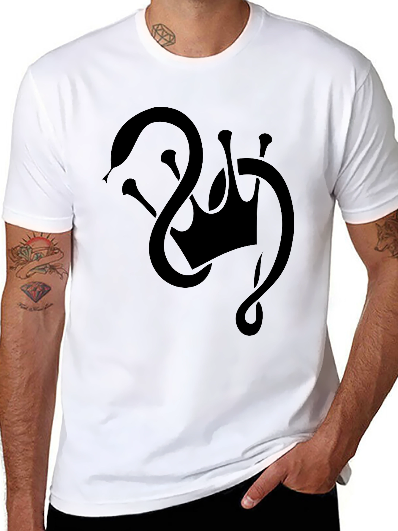 Serpent & Crown Graphic Tee - Mens Black T-Shirt