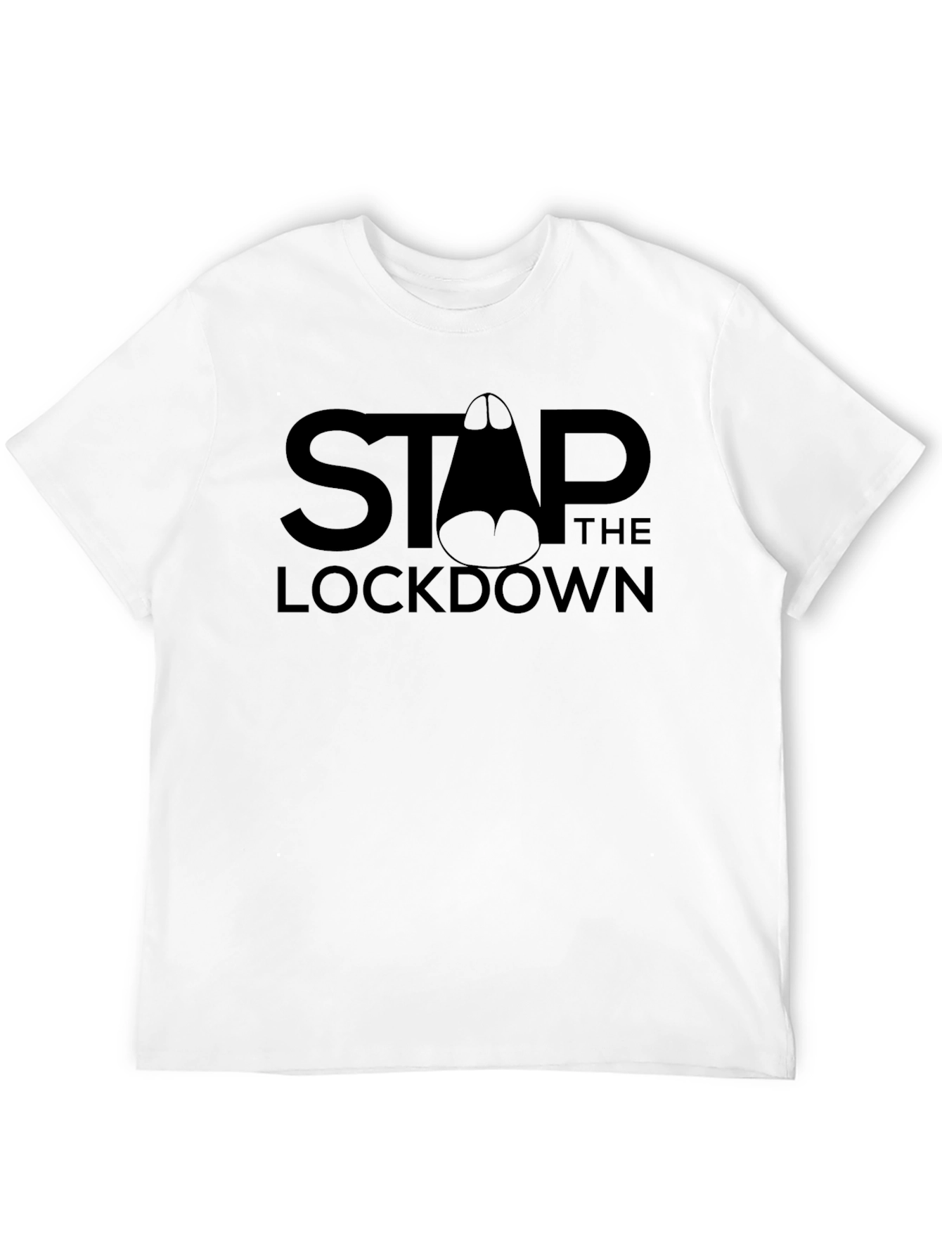 Stop The Lockdown Black Graphic Tee