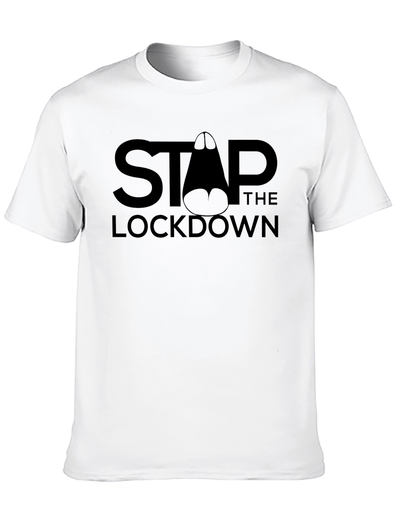 Stop The Lockdown Black Graphic Tee