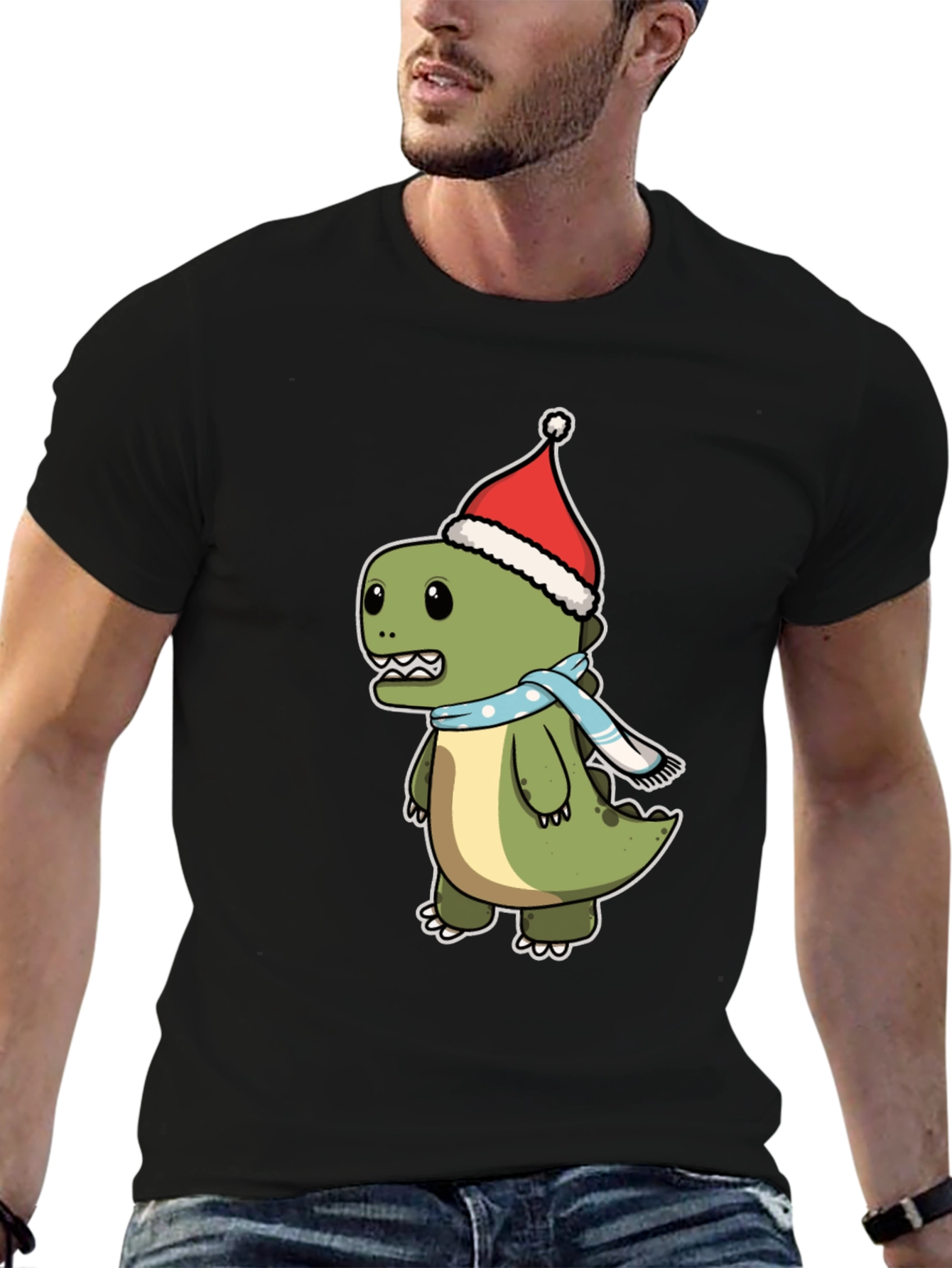 Festive Dino T-Shirt - Holiday Style