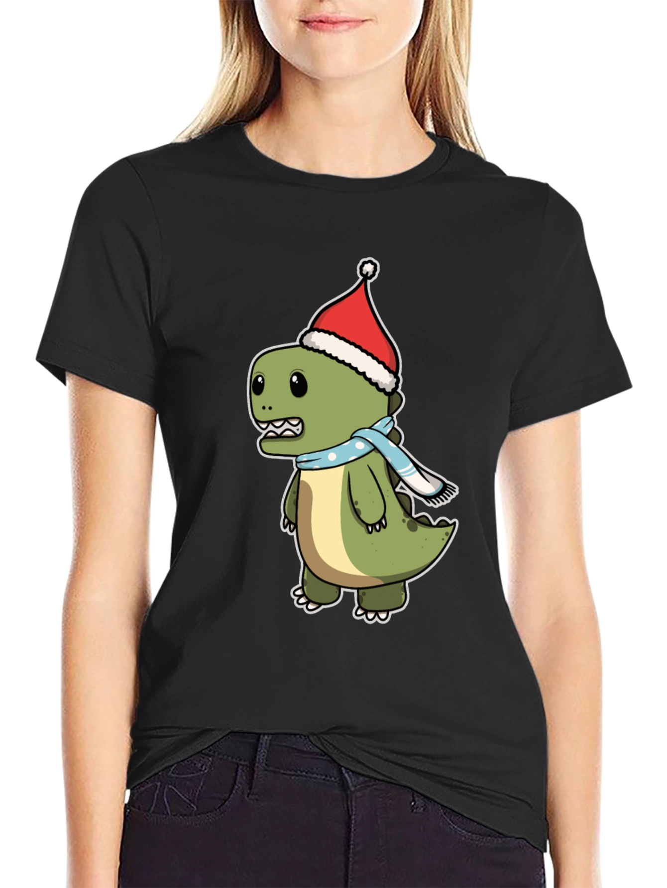 Festive Dino T-Shirt - Holiday Style