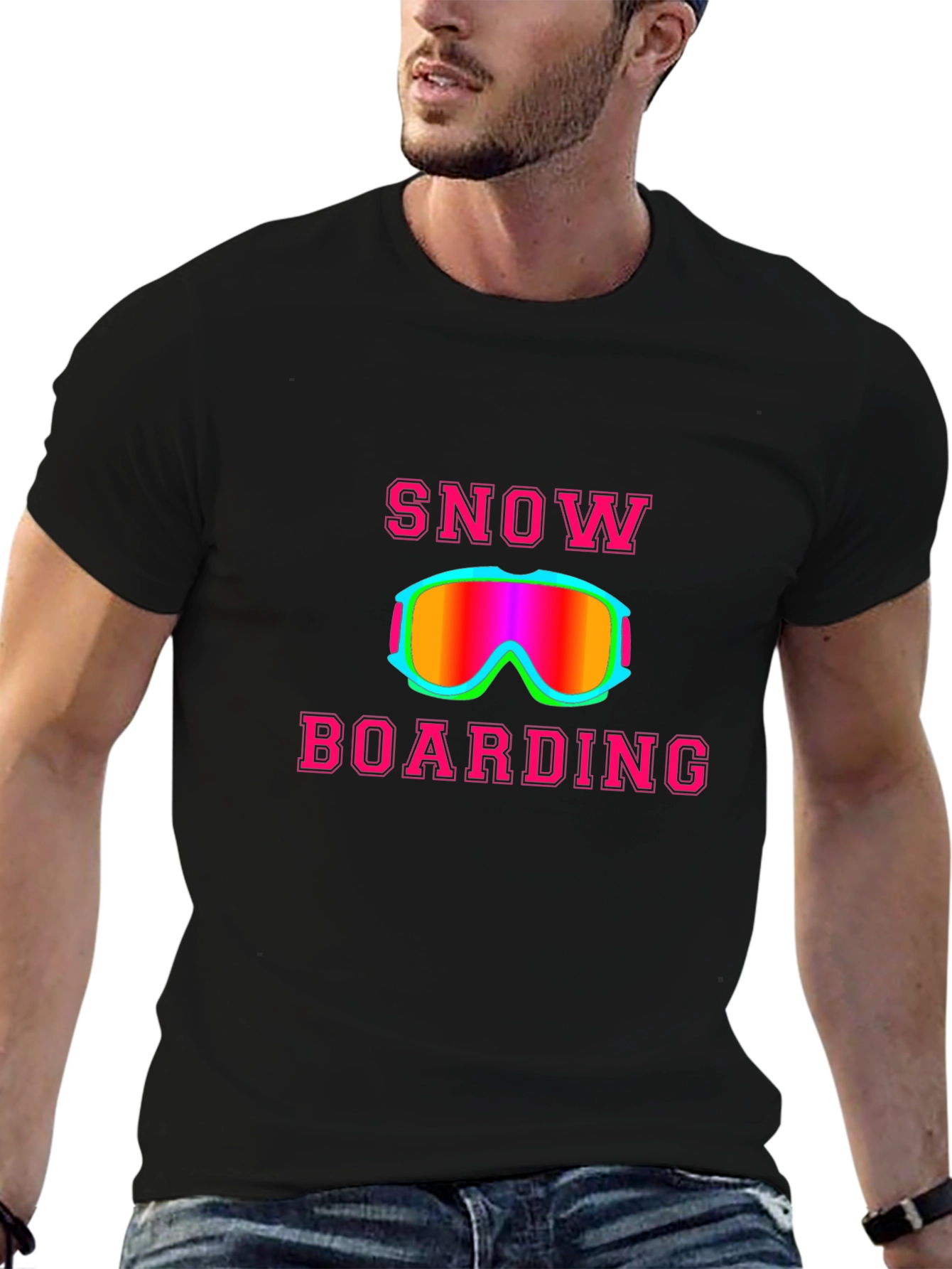 Snowboarding Graphic Tee - Black