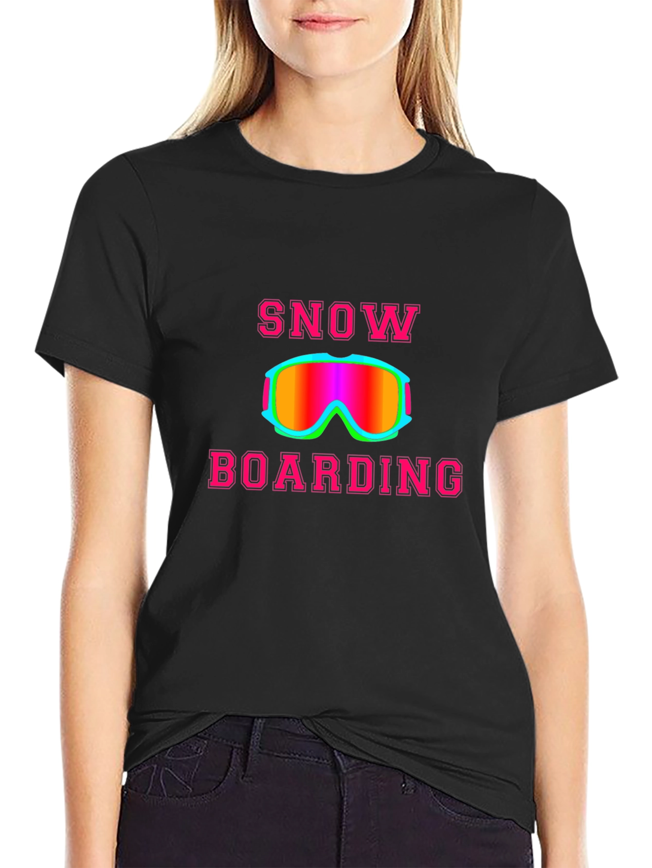 Snowboarding Graphic Tee - Black