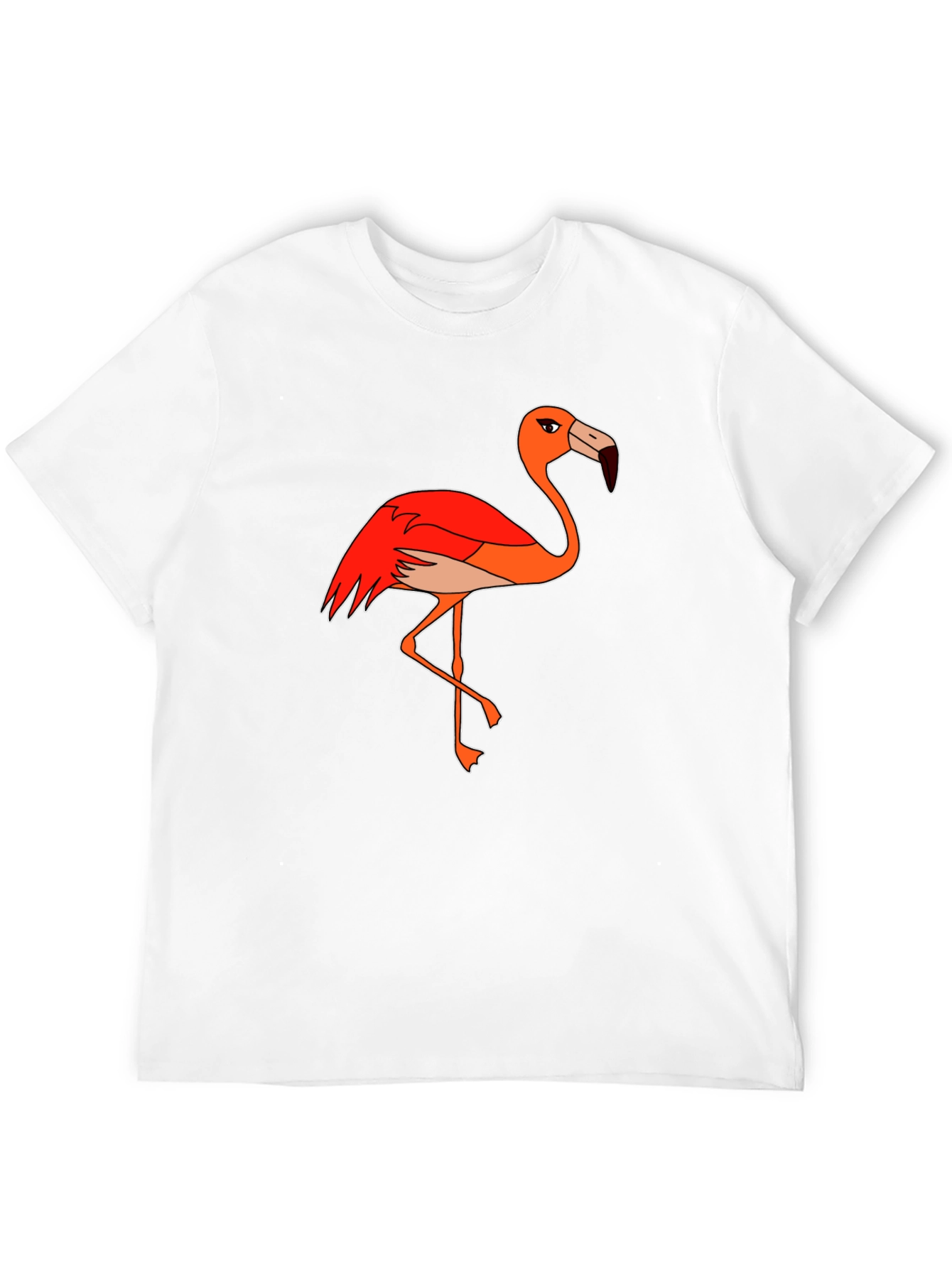 Funny Flamingo Graphic Tee - Black Cotton T-Shirt