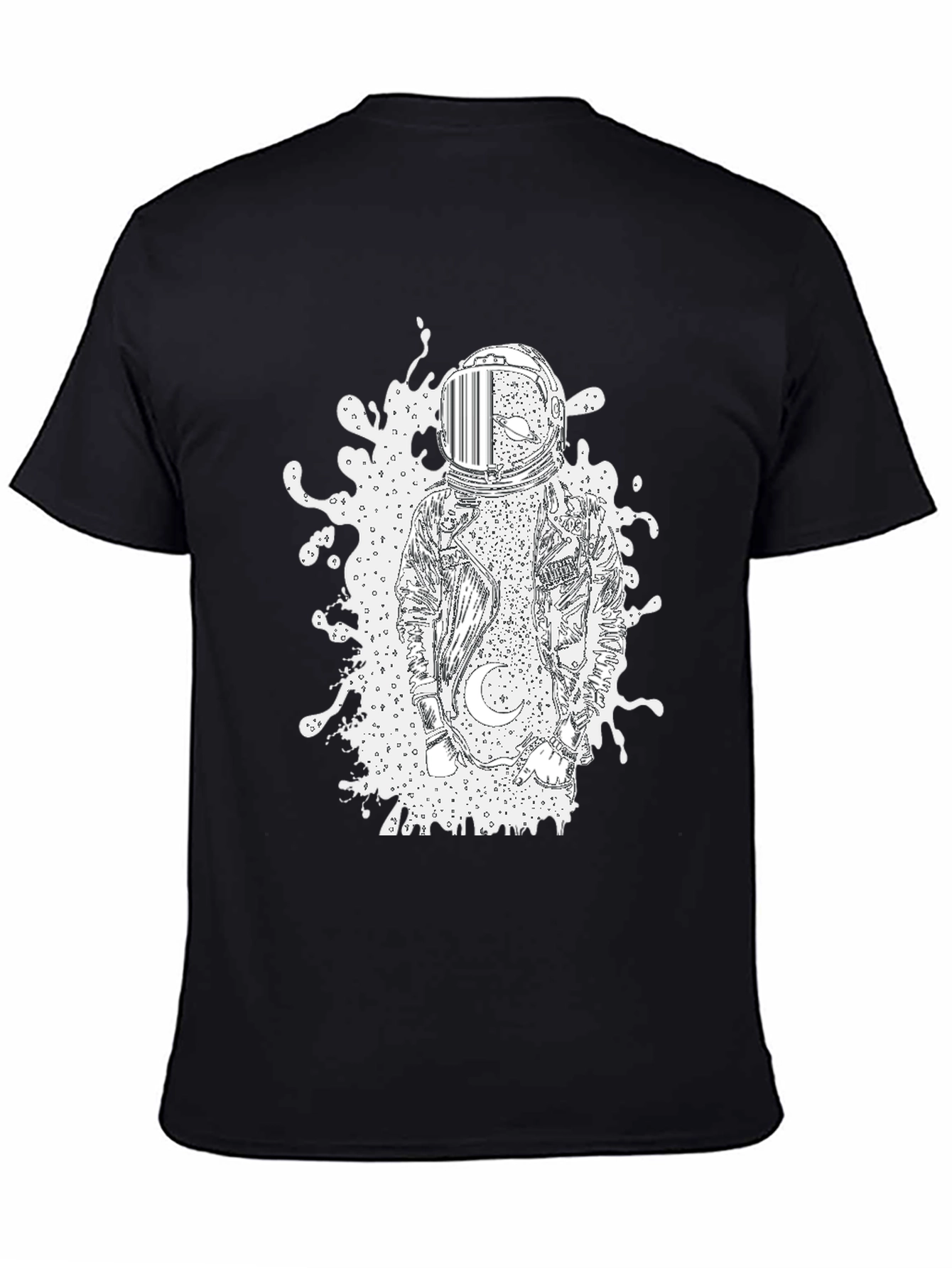 Astronaut Graphic Tee - Black Cotton Comfort