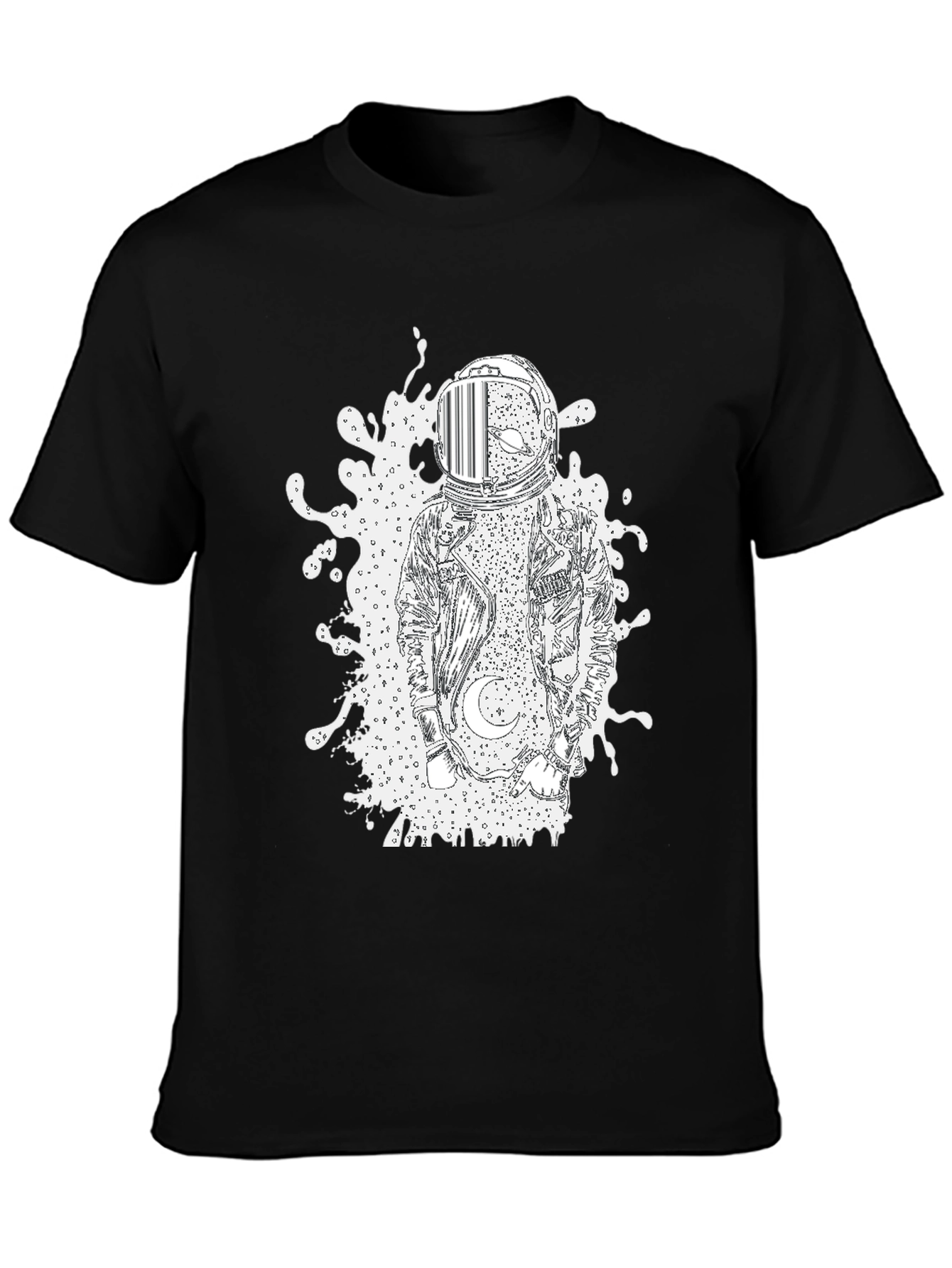 Astronaut Graphic Tee - Black Cotton Comfort