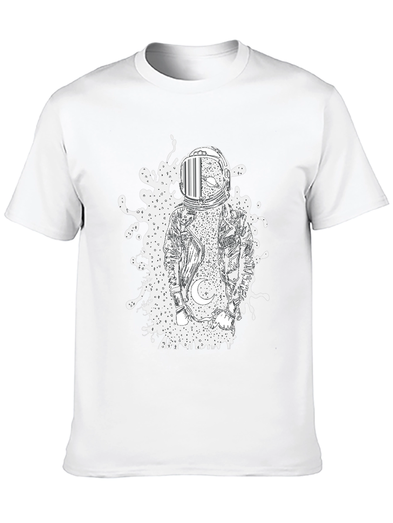 Astronaut Graphic Tee - Black Cotton Comfort