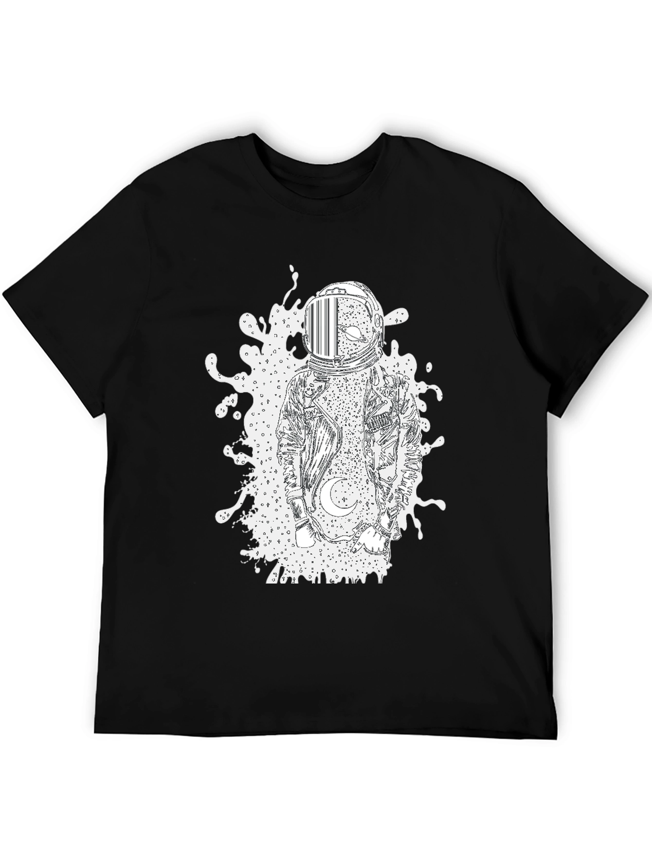 Astronaut Graphic Tee - Black Cotton Comfort