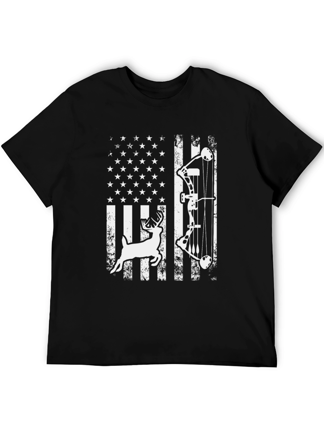 American Flag Deer Bow Hunting T-Shirt