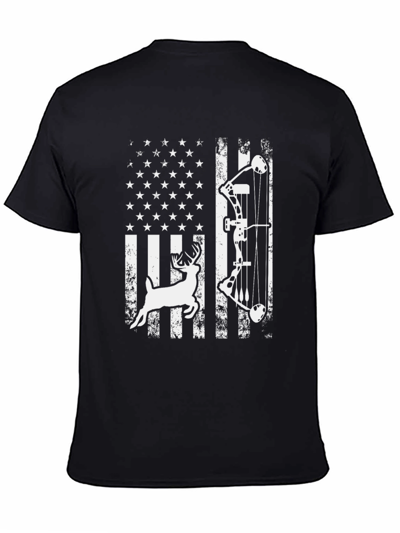 American Flag Deer Bow Hunting T-Shirt