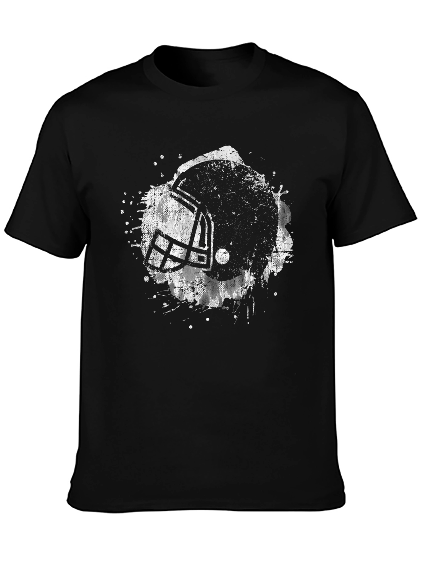 Football Helmet Graphic T-Shirt - Black