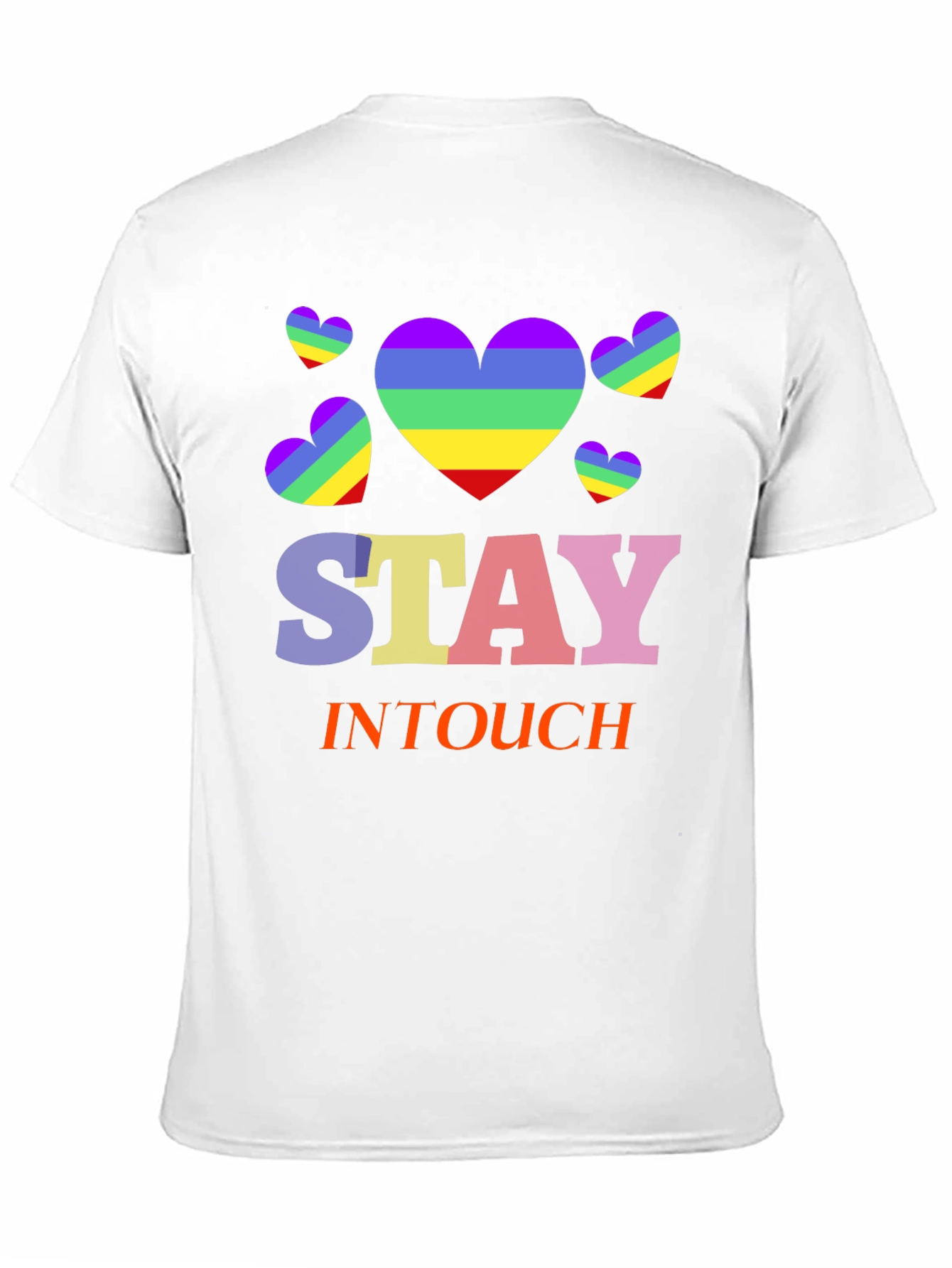 Rainbow Heart Stay In Touch T-Shirt