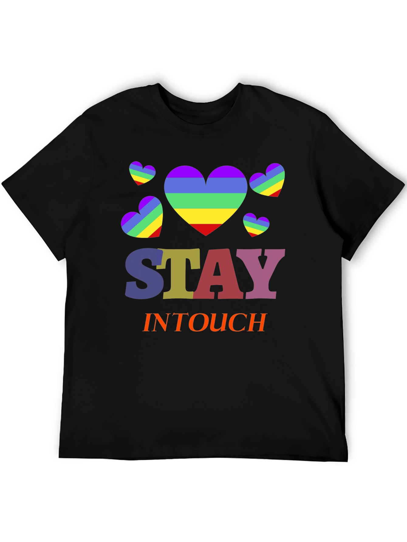 Rainbow Heart Stay In Touch T-Shirt