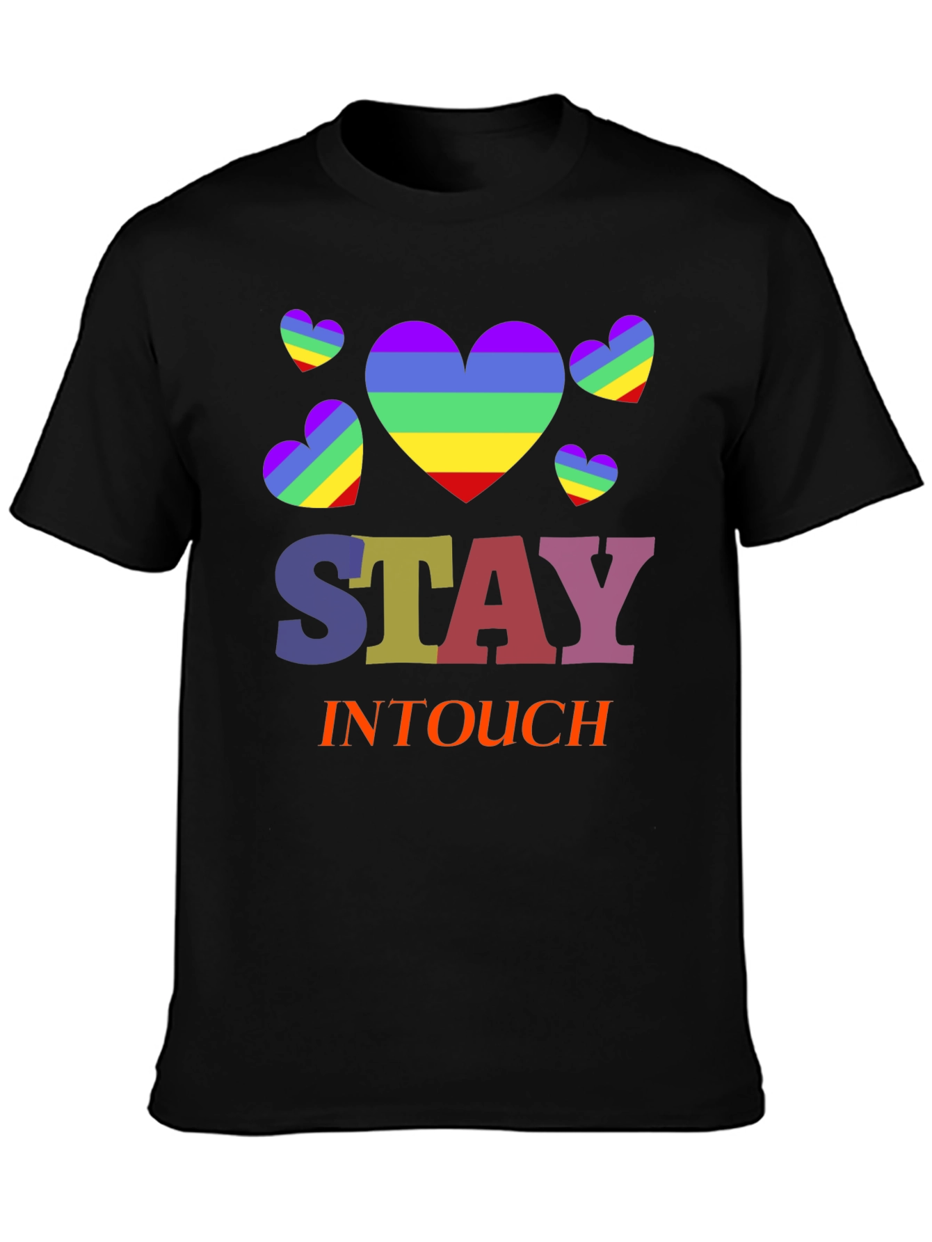 Rainbow Heart Stay In Touch T-Shirt