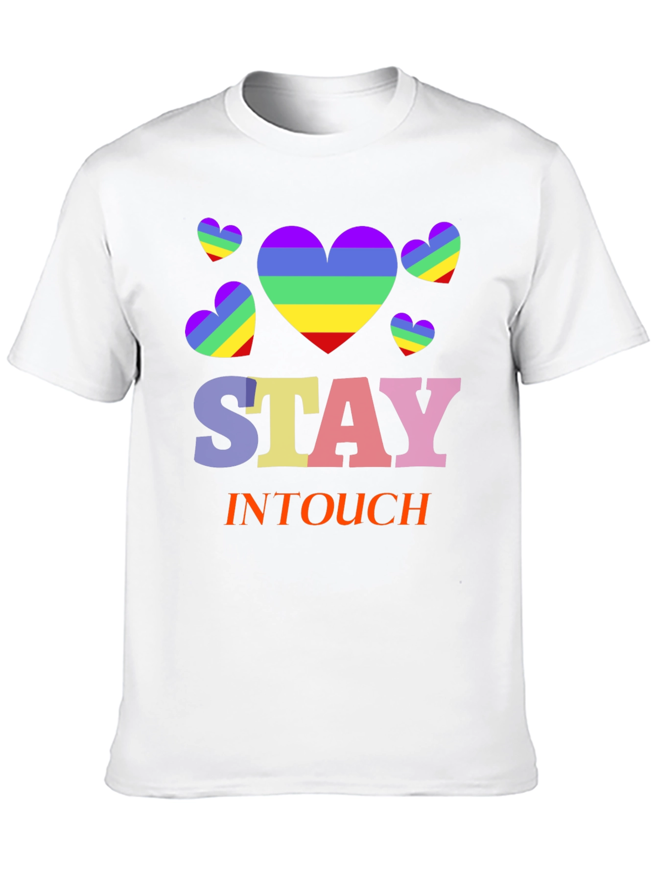 Rainbow Heart Stay In Touch T-Shirt
