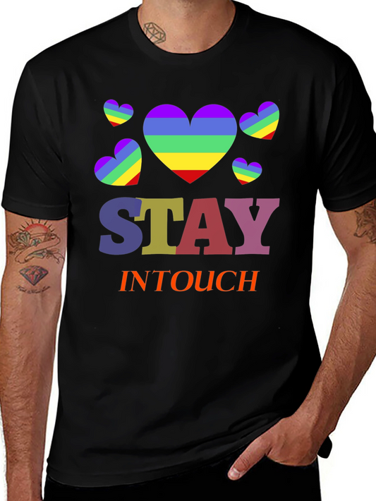 Rainbow Heart Stay In Touch T-Shirt