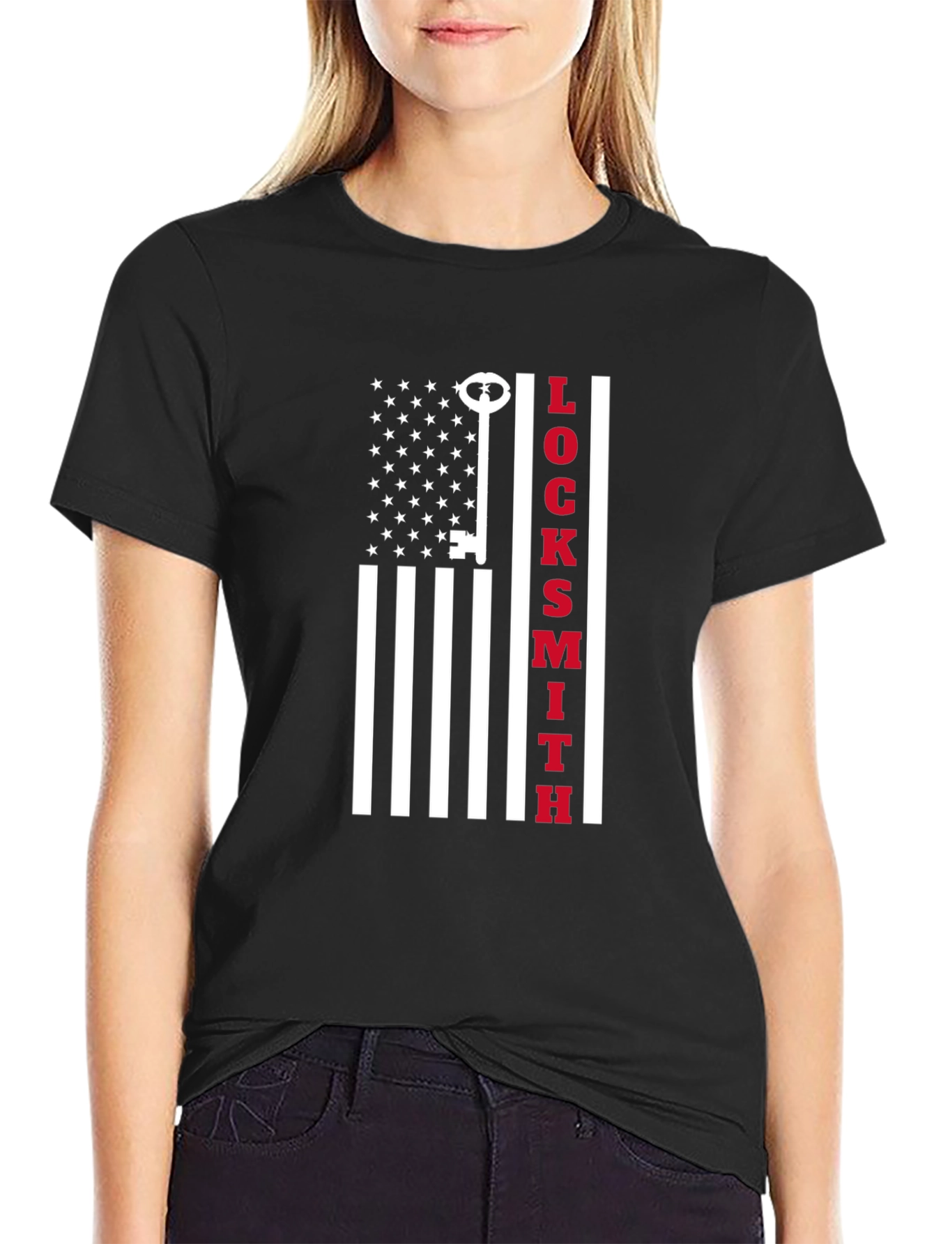 Locksmith American Flag Graphic Tee