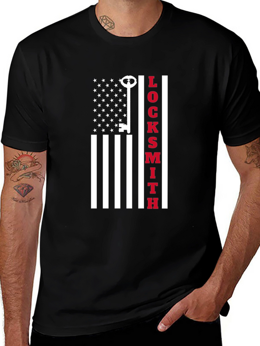 Locksmith American Flag Graphic Tee