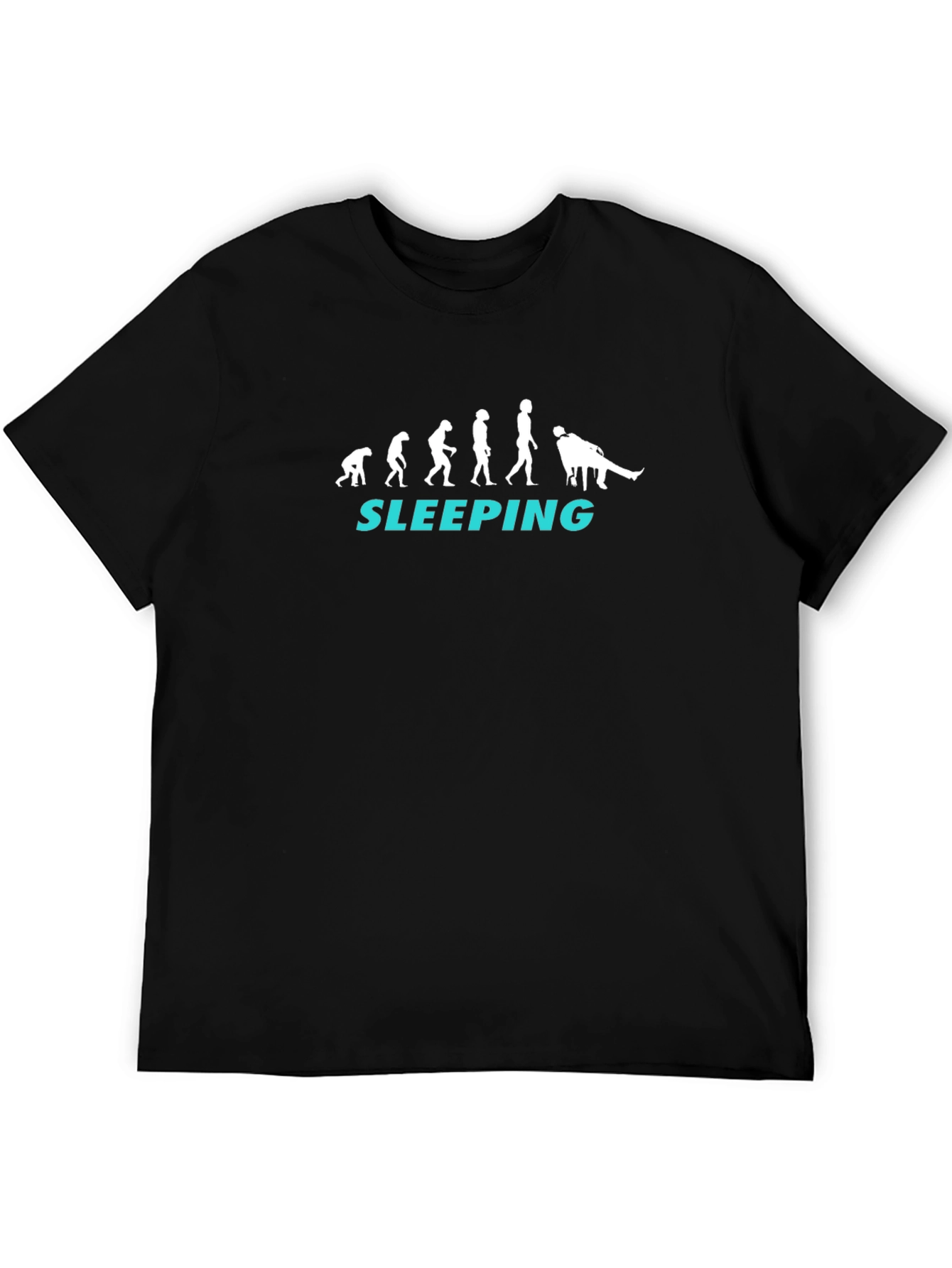 Evolution of Sleeping Black T-Shirt