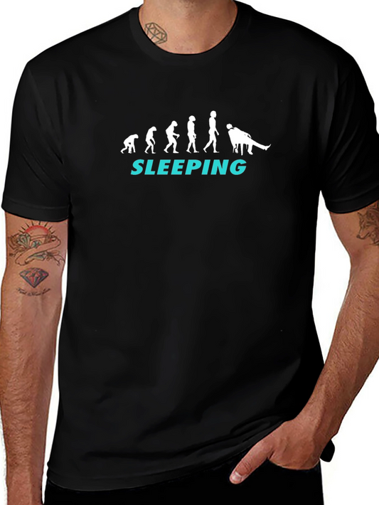 Evolution of Sleeping Black T-Shirt