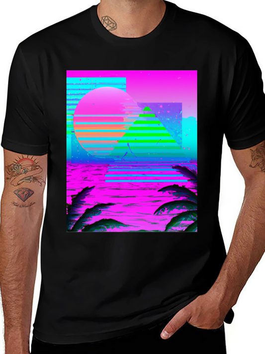Vaporwave T-Shirt: Retro Sunset Graphic Tee