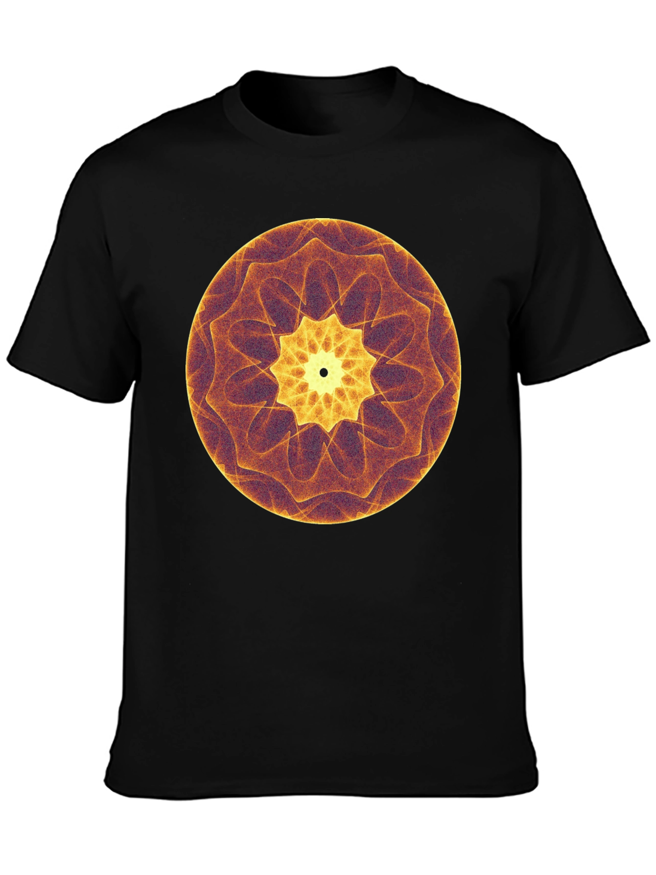Abstract Mandala Graphic Print T-Shirt - Black