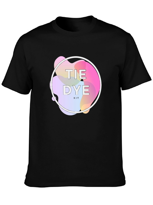 Tie Dye Kit Graphic Tee - Black Cotton Casual T-Shirt