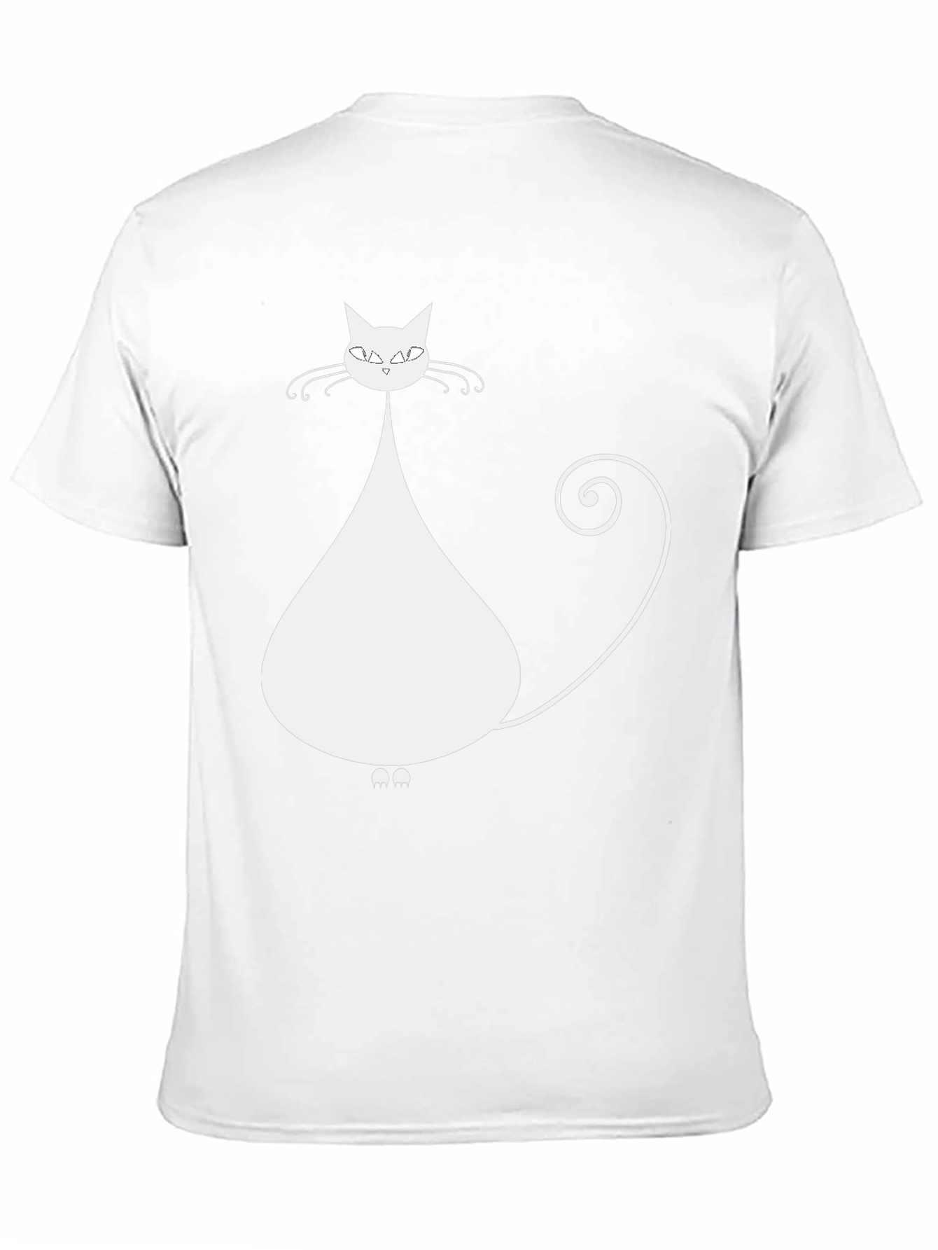 Stylish Cat Graphic Tee - Black Cotton Blend