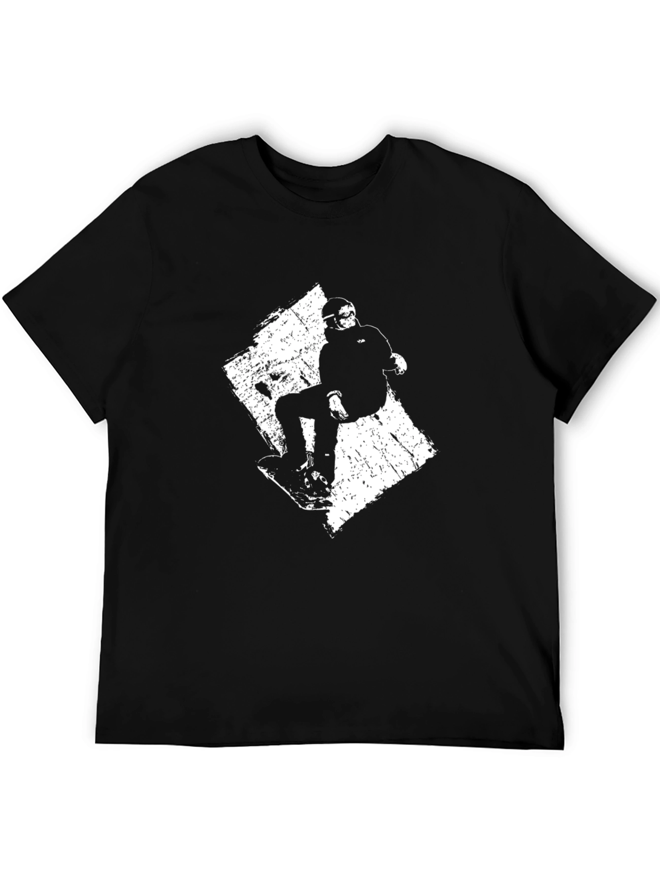 Snowboard Graphic Tee - Black Cotton T-Shirt