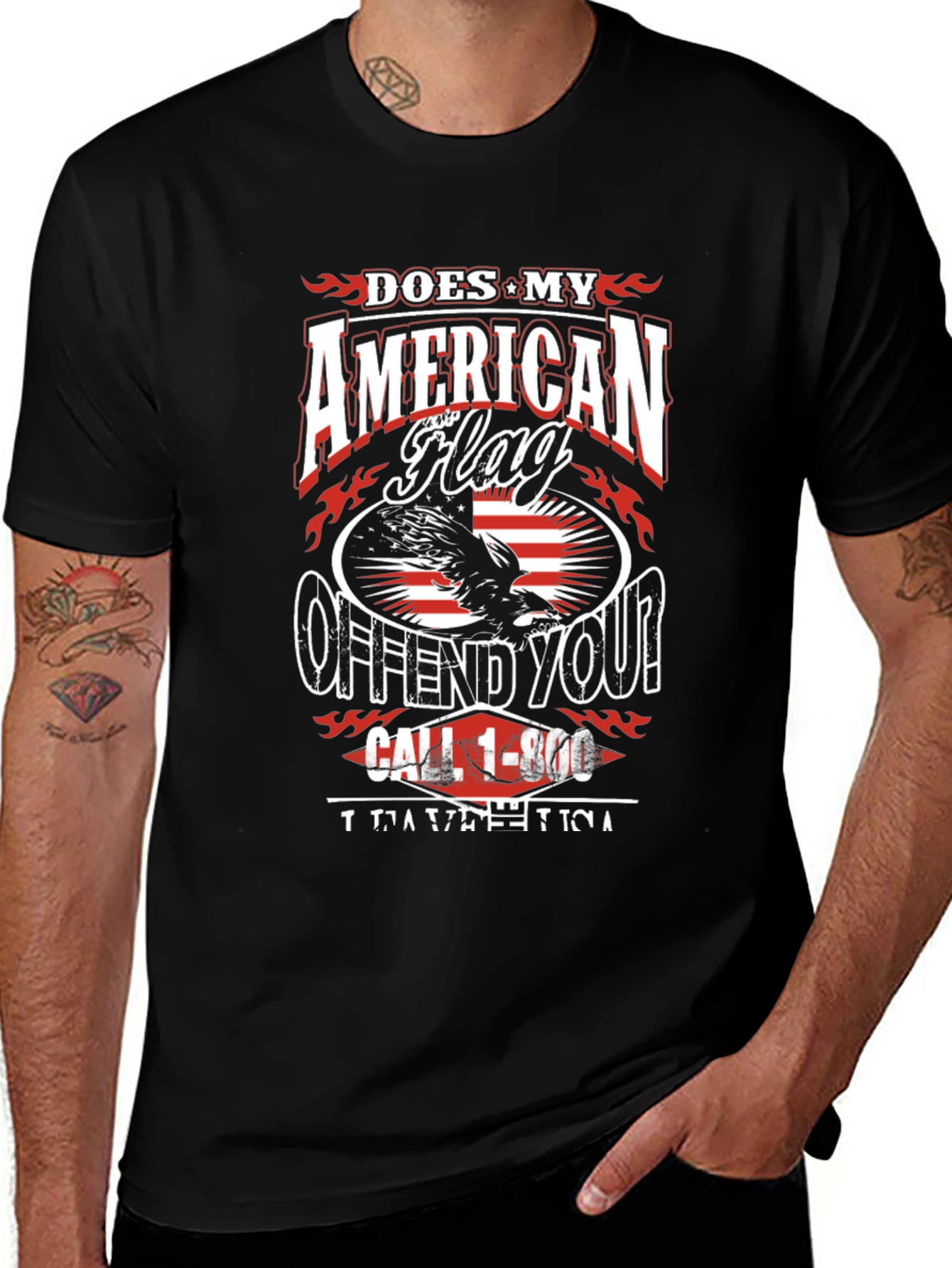 Patriotic Offend You? American Flag Graphic Tee