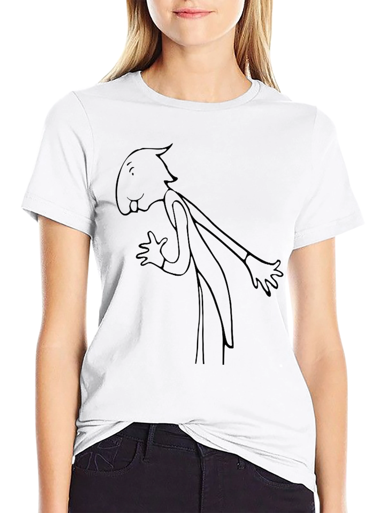 Abstract Character Graphic Black Tee